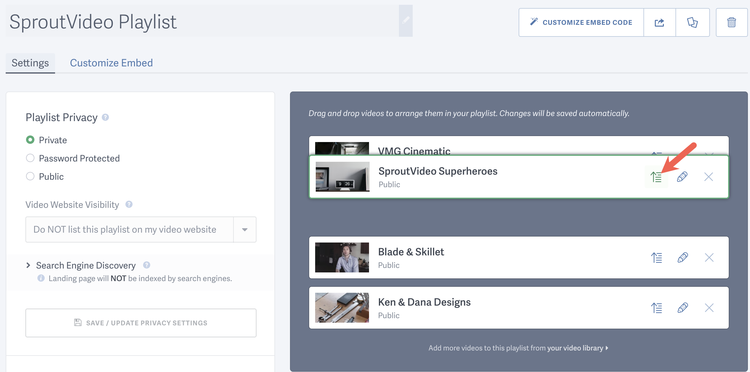 How to edit a playlist in your SproutVideo video hosting account