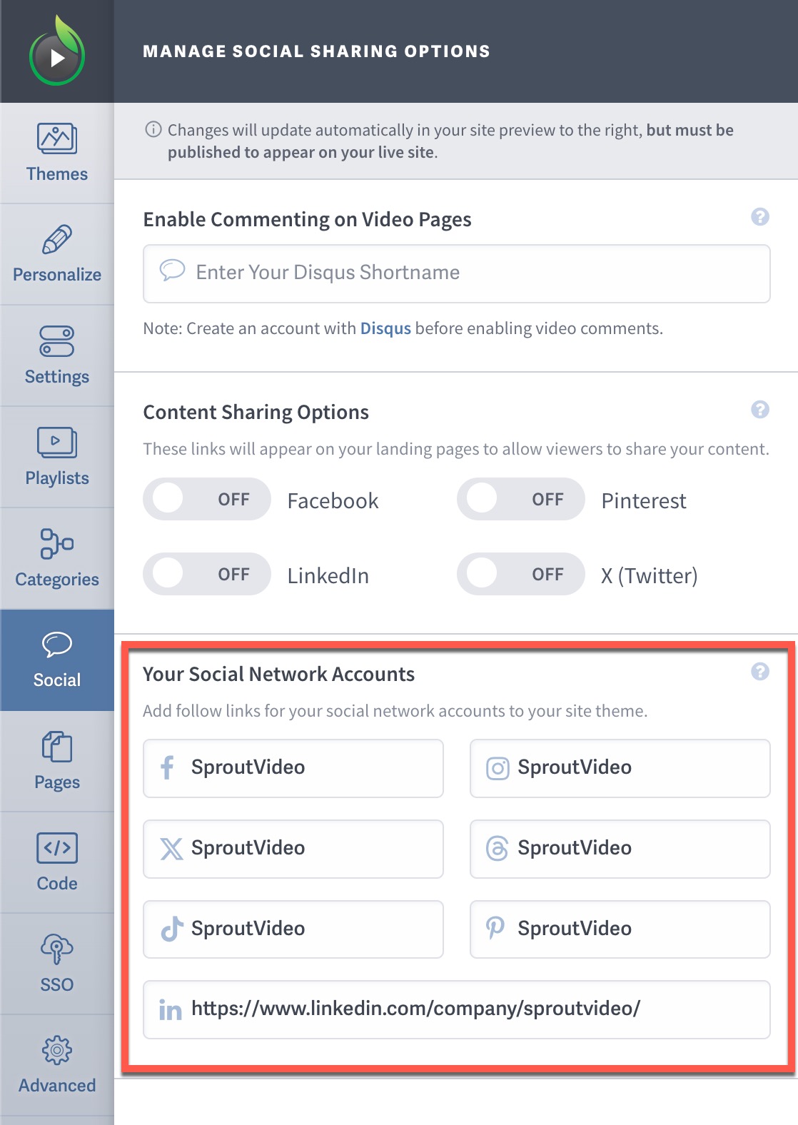 Enable Social Follow Options for Your SproutVideo Website!